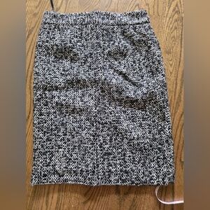 J.crew New Vintage Rare 8 NWT Pencil Elegant Black and White Tweed Skirt